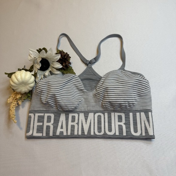Under Armour Women's Gray Trendy Athleisure‎ Gym Workout Activewear Sports Bra S - Picture 1 of 6